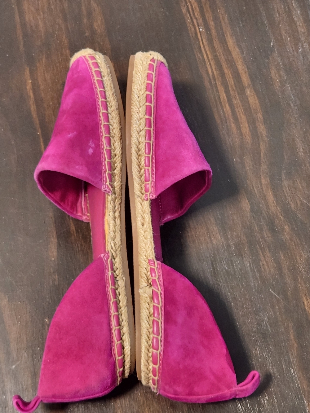 Via Spiga Brisa d'Orsay Espadrilles Womens 6.5 Hot Pink Suede Flats Shoes - Picture 11 of 12